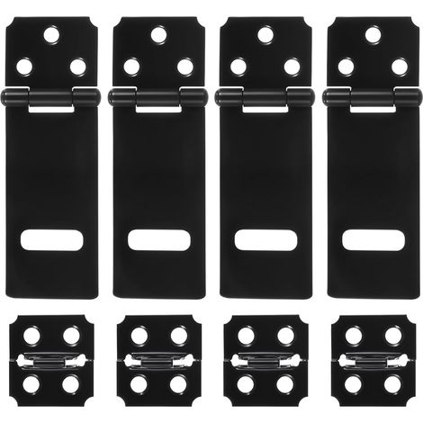 Lot de 4 verrous de sécurité noirs de 7,6 cm (3 pouces) pour portes coulissantes, portails et clôtures en bois.