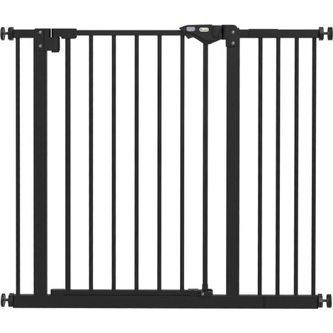 Barrière de sécurité pour chien, barrière pour animaux de compagnie, métal et plastique, 74-80/87-94 cm, noire Ce produi (1/5)