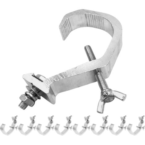 Set mit 9 Befestigungsclips für Bühnenbeleuchtung (silberne Aluminiumlegierung, geeignet für Scheinwerfer) (1/5)