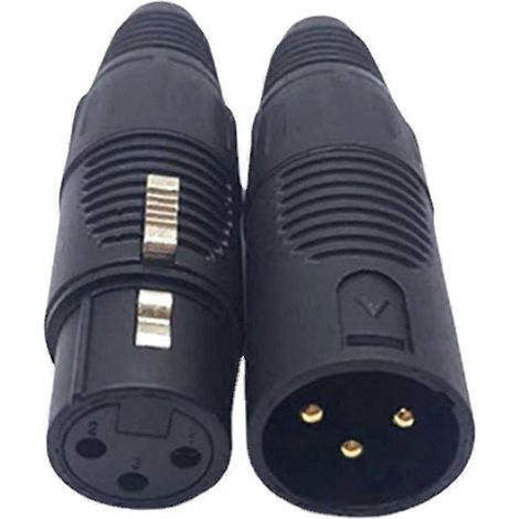 Connecteur Audio XLR Mâle/Femelle 3 Broches pour Câble Microphone - Adaptateur Professionnel (1/4)
