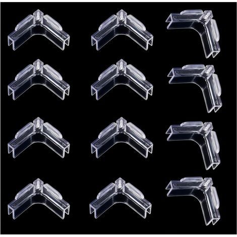 Set mit 12 Kantenschutzprofilen für Aquarien, Eckwinkeln, L-Winkeln, transparenten Acryl-L-Winkeln für Aquarien, Befestigungsmaterial für Aquarien, Glasvitrinen, 5 mm