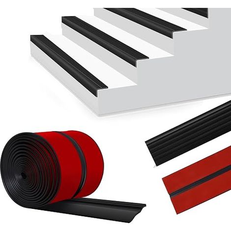 12 m Non-Slip Stair Nose, 50 mm × 48 mm Adhesive Vinyl Stair for Stairs, Edge Protection, Indoor and Outdoor (1/5)