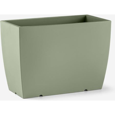Fioriera rettangolare in polietilene da esterno Gaia 80 - Verde (1/4)