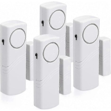 4er-Pack kabellose Tür- und Fensteralarme – 100-dB-Magnetdetektor für Haussicherheit und Einbruchschutz (1/4)