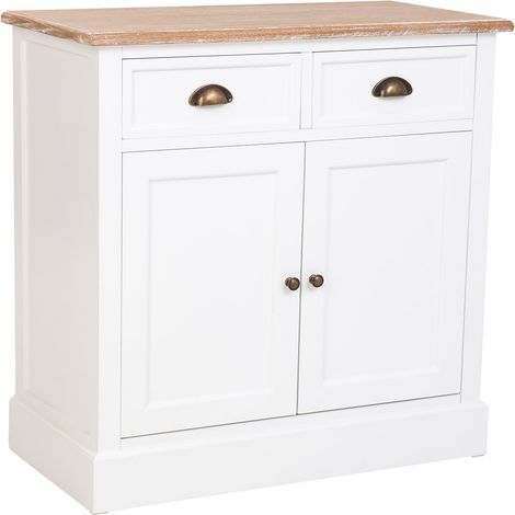Recibidor de Madera blanco de 2 cajones y 2 puertas 82x39.5x80h cm (1/5)