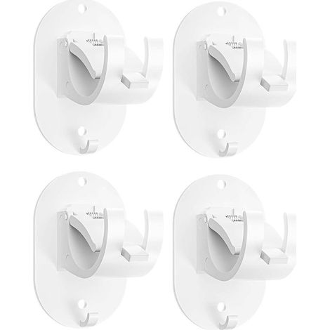 (Blanc)4 Pièces Support Tringle Rideaux sans Percage Accroche Rideau sans Percage, Crochet pour Fenetre a Clipser Rideau Adhesif Supports de Tringle à Rideaux pour Tringle a Rideaux (1/5)