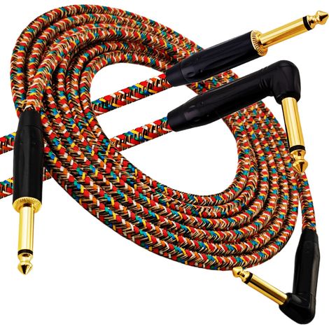 Câble pour instrument de musique Red's Music - Jack 6,3 mm / Jack 6,3 mm coudé - Câble tressé FOP - GCF1230RA - 3 m (1/5)