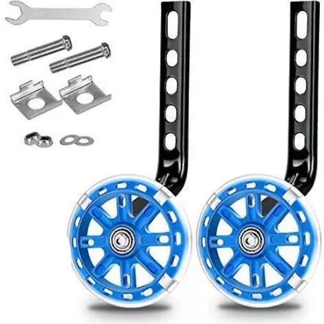 Roues stabilisatrices réglables pour vélo enfant, adaptées aux vélos de 12, 14, 16, 18 et 20 pouces. (1/5)