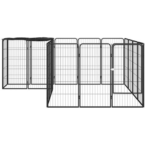 Maison Exclusive - Box Cani 18 Pannelli Nero 50x100 cm Acciaio Verniciato Polvere