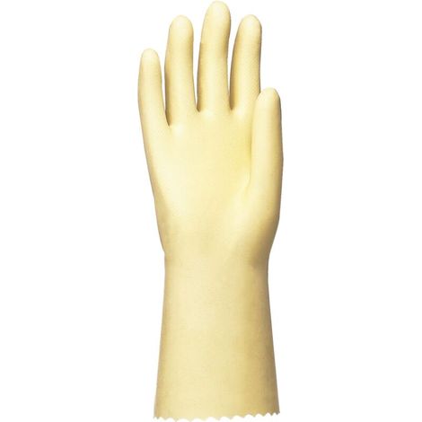 Lot 10 Gants Latex Blond Sans Flocage Taille XL - Protection Chimique Legère - Nettoyage et Hygiène Professionnel (1/2)