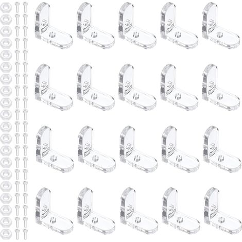 20 Pièces L-Equerre Transparent 40 Vis et 40 Écrous Inclus (1/5)