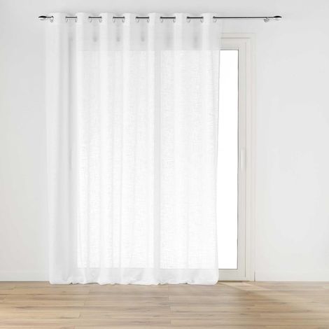 Douceur D'Intérieur – Voilage blanc 240x240 cm – 100% polyester – 8 œillets en inox pour installation facile – Drapé élégant et lumineux