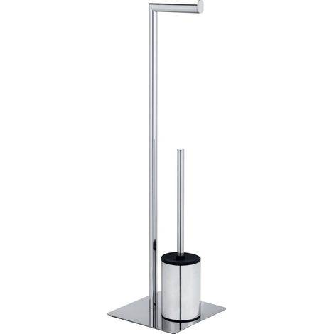 Wenko Stand WC-Garnitur Serrenti chrom Stahl Bürstengarnitur Toilettenbürste (1/2)