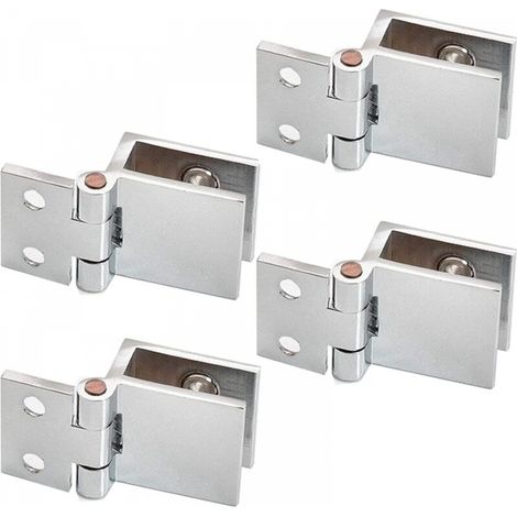 inherited 4 pièces Clip de porte en verre charnière, Charnière pour Porte en Verre de Meuble de Cuisine, Vitrine, Douche, Support en Acier Inoxydable pour Porte de Placard Angle Ouverture (1/5)