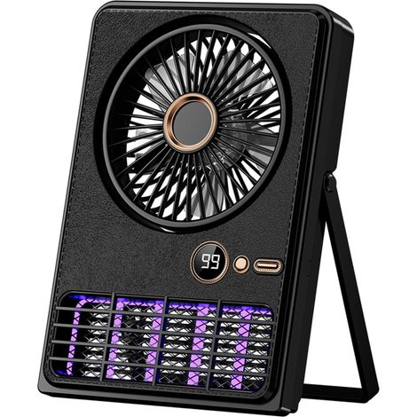 Mosquito trap with built-in fan, portable and lightweight, suitable for camping, garden and living room use (black). (1/5)