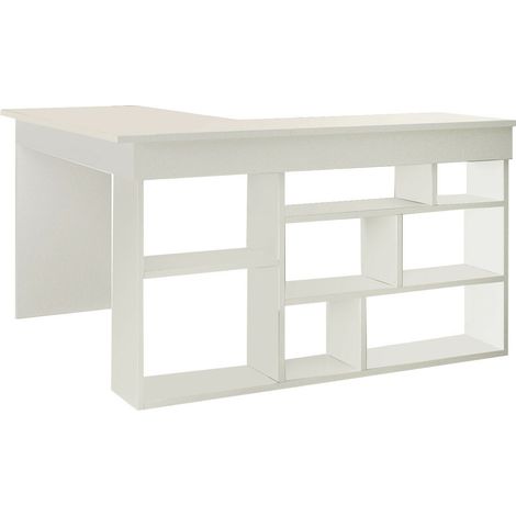 Scrivania angolare con scomparti Bianco - LILEUL (1/5)