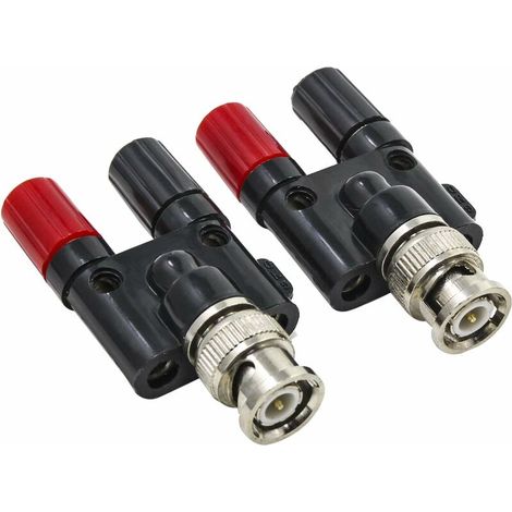 Adaptateur BNC mâle vers double jack banane mâle 4 mm, connecteur audio (2 pièces) (1/5)