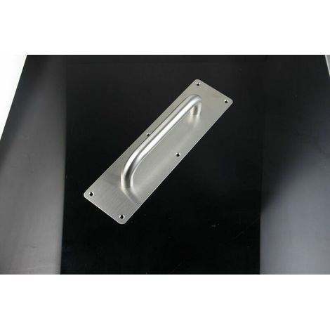 Poignée de porte en acier inoxydable plaque de traction poignée de porte en acier inoxydable porte en bois plaque push-pull poignée de porte coupe-feu carré 80300mm (1/5)