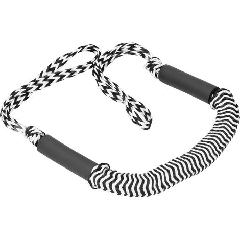 Boots-Bungee-Festmacherleinen, elastisches Kai-Seil, dehnbares PE-Festmacherseil für Boote, schwarz-weiß gewellt (1/5)