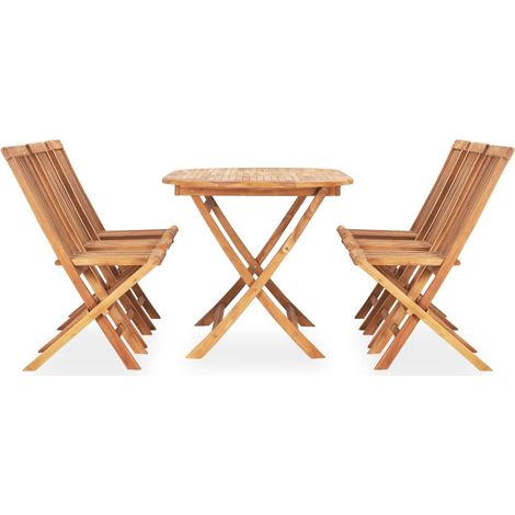 Maison Exclusive - 7-tlg. Garten-Essgruppe Klappbar Massivholz Te