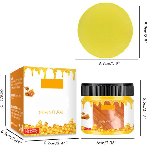 Cire d'abeille naturelle pour nourrir et protéger les meubles en bois, nettoyant imperméabilisant, polish brillant et rénovateur de surfaces (1/3)