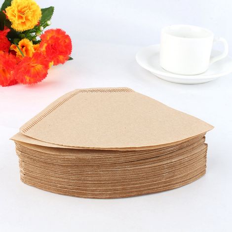 100 ungebleichte Papierkaffeefilter, für italienische Kaffeemaschinen, Espressofilter und Filterhalter. (1/5)