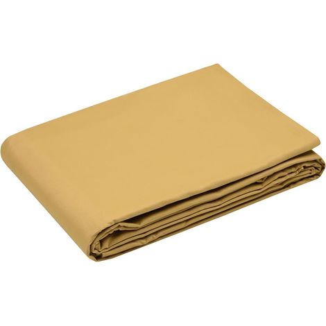 Housse de couette en percale de coton uni 240 x 220 cm Elysée moutarde