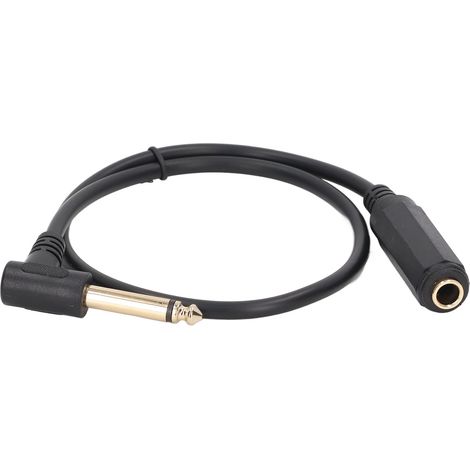 Câble audio 0,5 m 1/4 po Mono coudé 6,35 mm mâle vers femelle stéréo rallonge pour microphone (1/5)