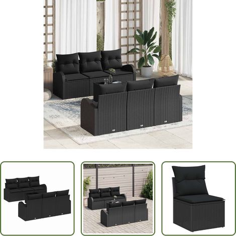 Gartenmöbel - Gartensofa-set Schwarz 55 x 55 x 37 cm Poly-Rattan (1/5)