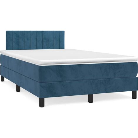 Boxspringbett mit Matratze & LED Dunkelblau 120x190 cm Samt vidaXL