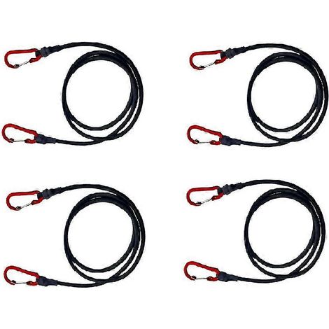 Lot de 4 cordes élastiques de 90 cm pour le camping, la randonnée et la fixation de bagages. (1/5)