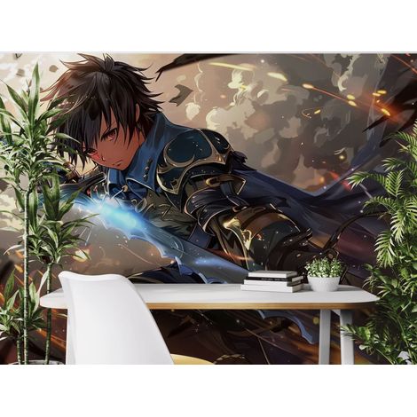 Papier Peint Anime - Guerrier Épée du Dragon - 300 x 250 cm (1/2)
