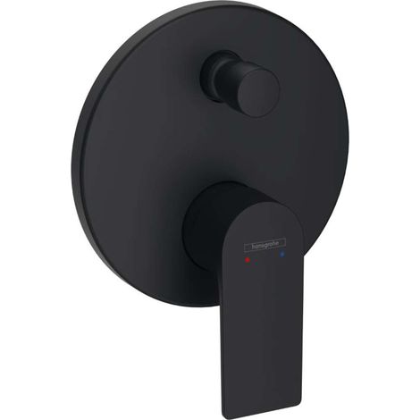 Hansgrohe – Unterputz-Badewannenarmatur schwarz matt – Einhebelmischer mit automatischer Rückstellung – Keramik-Kartusche – 72468670 (1/2)
