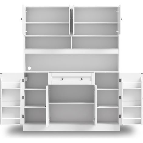 Küchenbuffet mit Arbeitsplatte und Stromanschluss MDF cremeweiß 140 x 40,1 x 184,7 cm MODENUIT (1/5)