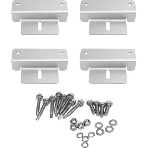 Support de montage panneau solaire en aluminium, supports en Z pour camping-car, bateau, mur, caravane, yacht, argenté, kit de fixation (1/5)