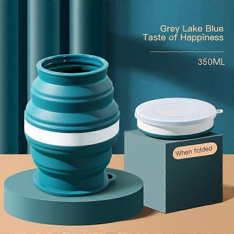 Gobelet pliable de 350 ml, bouteille d'eau télescopique en silicone rétractable et colorée pour le camping et les voyages en plein air