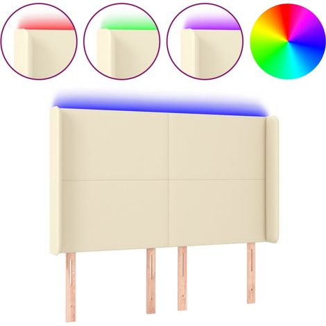 Maison Exclusive - Testiera a LED Crema 147x16x118/128 cm in Similpelle (1/5)