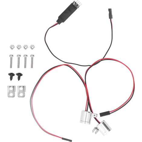 Kit éclairage avant/arrière pour voiture RC WPL/MN, phares et feux arrière, accessoire radiocommande (1/5)