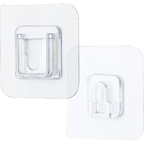 Ganci adesivi da parete impermeabili, trasparenti e che non lasciano residui, ideali per bagno e cucina.