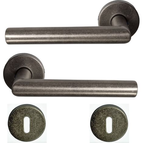 Par de asas de rosa de Acero Inoxidable 304 "ANTIK SILVER".  +1 Pareja de rosas con agujero de llave