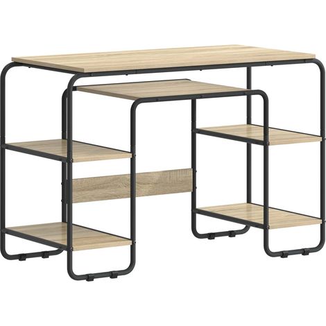 Schreibtisch mit Stauraum Sonoma-Eiche 113,5 x 52 x 75,5 cm vidaXL (1/5)