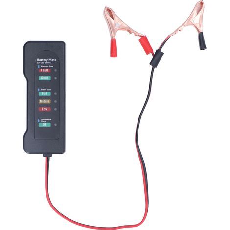 12V battery/alternator tester – reverse polarity protection – high sensitivity – charge status/conductivity (1/5)