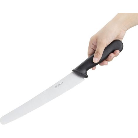 Couteau à Pâtisserie Noir Denté 250 mm - Hygiplas (1/4)