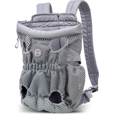 Dog Backpack Double Shoulder Dog Cat Bag Breathable Pet Backpack with Mesh Window Dog Carrier Belly Bag Carrier for Small Medium Dog Travel (1/5)