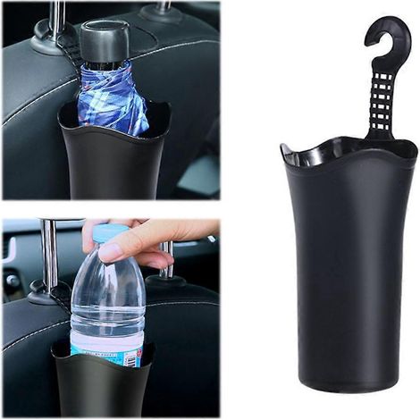 Seau de rangement pliable pour parapluie de voiture, avec crochet pour ranger bouteilles et canettes. (1/4)