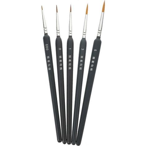 Set mit 5 Präzisionspinseln für feine Malerei: Feine Pinsel für Ölmalerei, Künstlerpinsel – Blau (1/3)