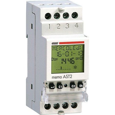 Vemer memo ast2 interruttore orario crepuscolare astronomico ve343000 (1/5)