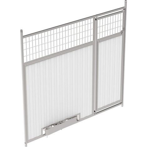 Niche mixte pour chien 200x185 cm avec porte et distributeur de nourriture rotatif  (1/5)