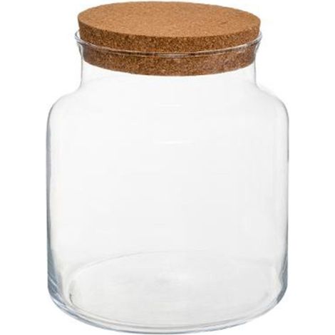Atmosphera – Terrarium en verre 21cm transparent – Couvercle en liège – Pour plantes d'intérieur – Design moderne et épuré (1/2)