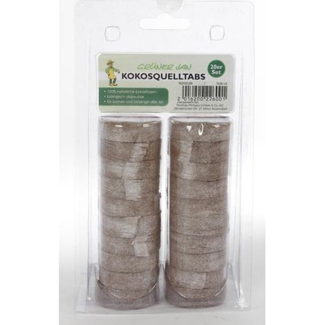 24x 20er Set Kokos-Quelltabs 3,5cm Anzucht Blumenerde Pflanzen (1/4)